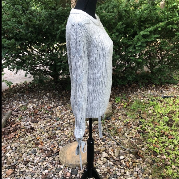 Knit Love Tree Sweater with Woven Sleeves - Picture 7 of 16